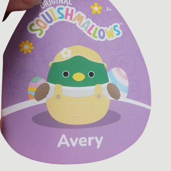 Squishmallows Avery Duck  Farmer 12" Plush Toy Yellow/Green - Picture 3 of 13